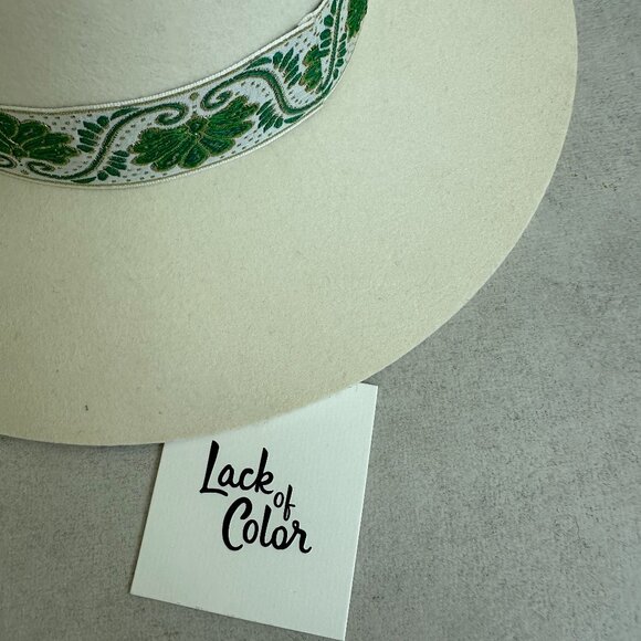 NWT Lack of Color Ivy Beverly Wool Felt Fedora Hat Ivory French Ribbon Band - Picture 3 of 13